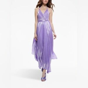 Alice + Olivia Arista Purple Pleated Maxi Dress